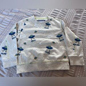 Sovereign Code Cream Sweatshirt with Blue and Green Accents